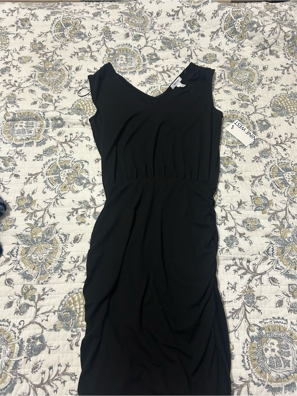 Nine West Black Ruched Side Dress